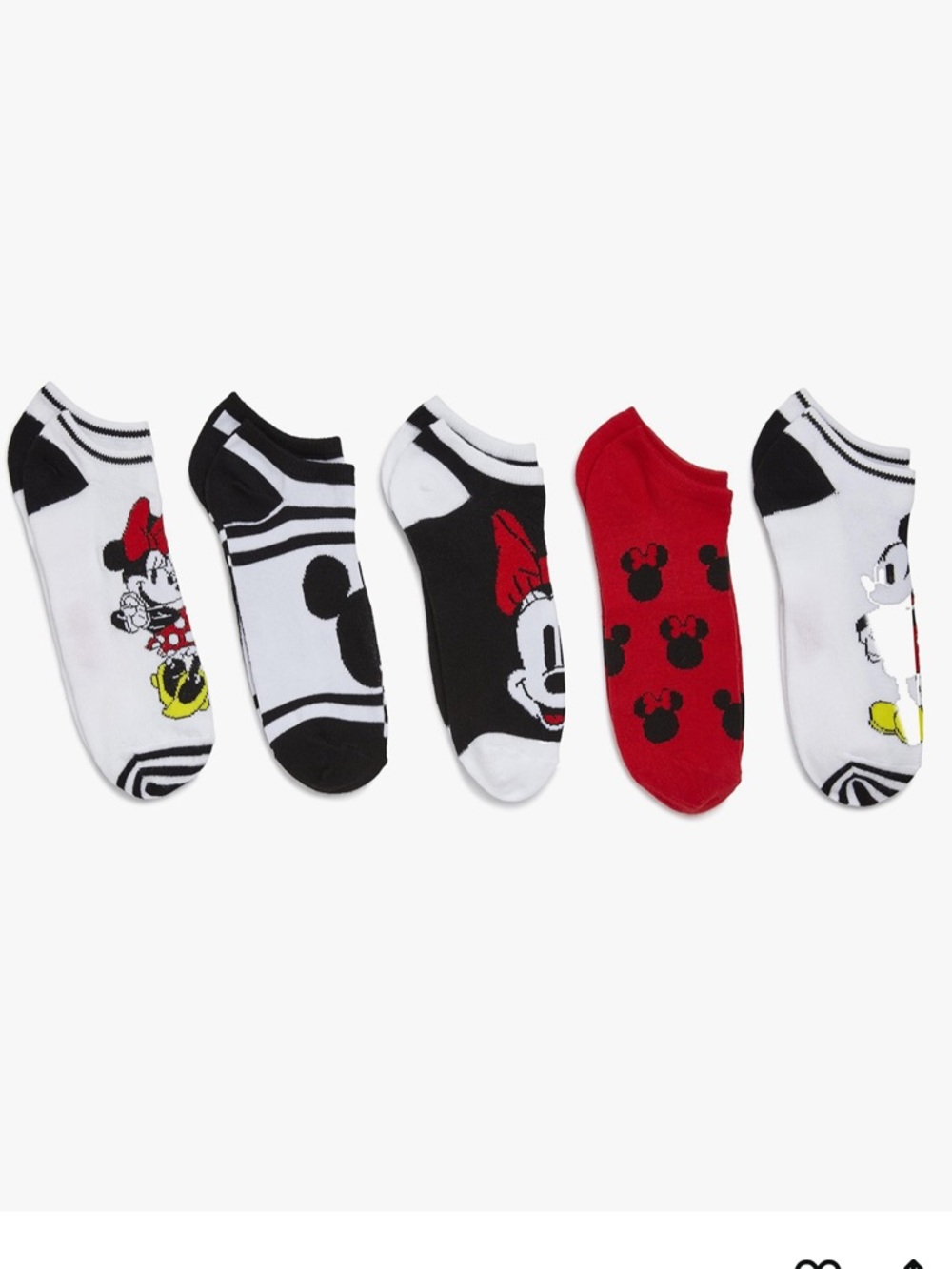 Disney Women's Mickey Mouse 5 Pack No Show Socks - Picture 2 of 6